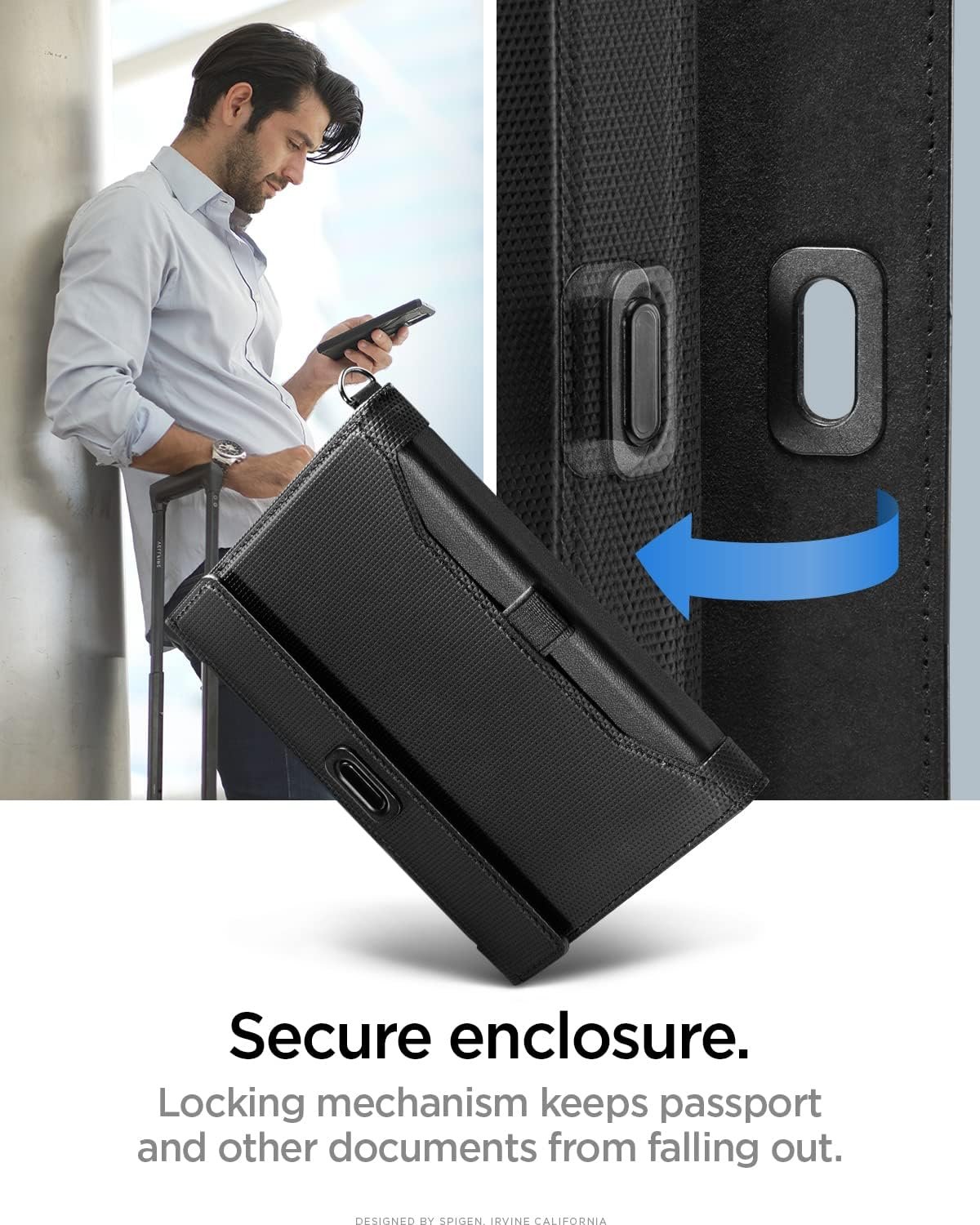 Spigen Life for Passport Card Cover Holder with RFID Blocking Technology Wallet Travel Documents Organizer Protector Accessories, SIM Card Pin Included - Image 5