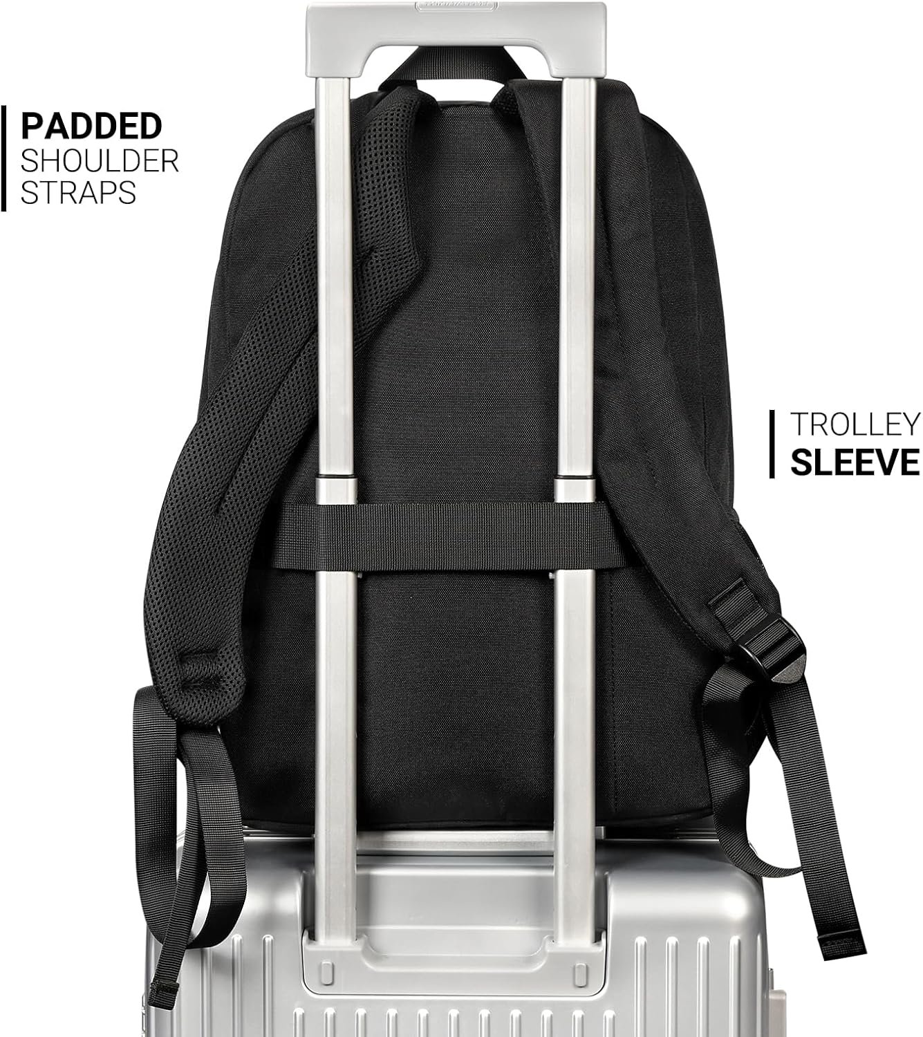 ZORFIN 26L Black Backpack for College, and Travel: Water Resistant Bookbag - Image 5